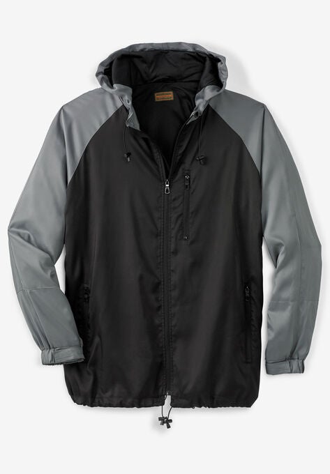 Lightweight Packable Performance Windbreaker Jacket, BLACK COLORBLOCK, hi-res image number null