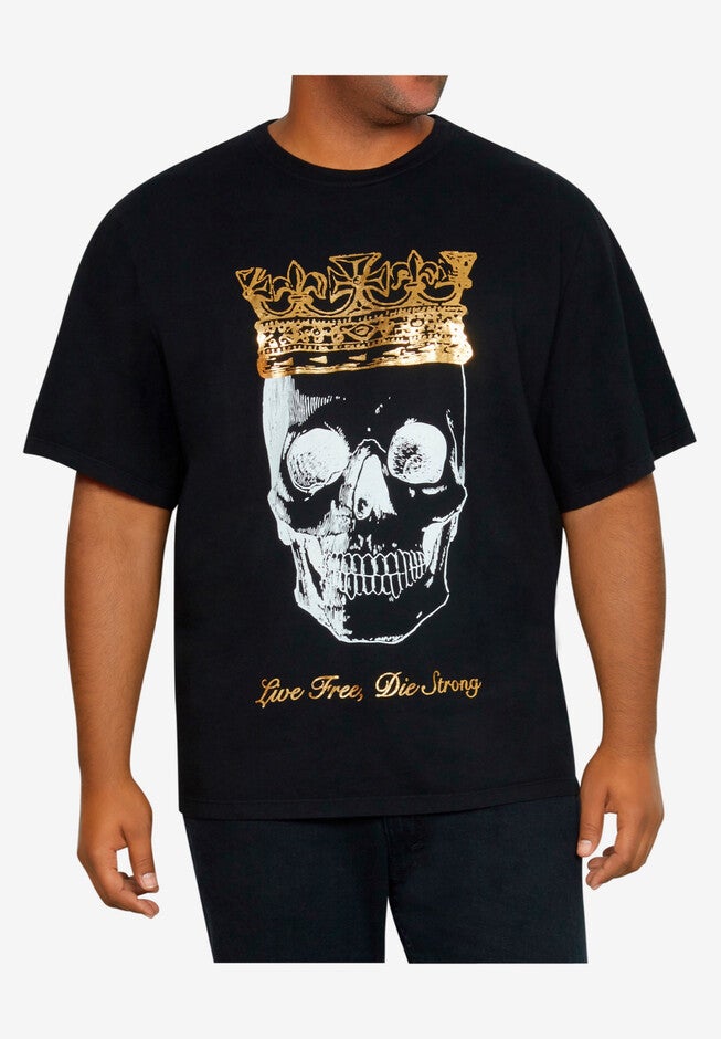 MVP Collections® Skull Graphic T-Shirt, ONYX, hi-res image number 0