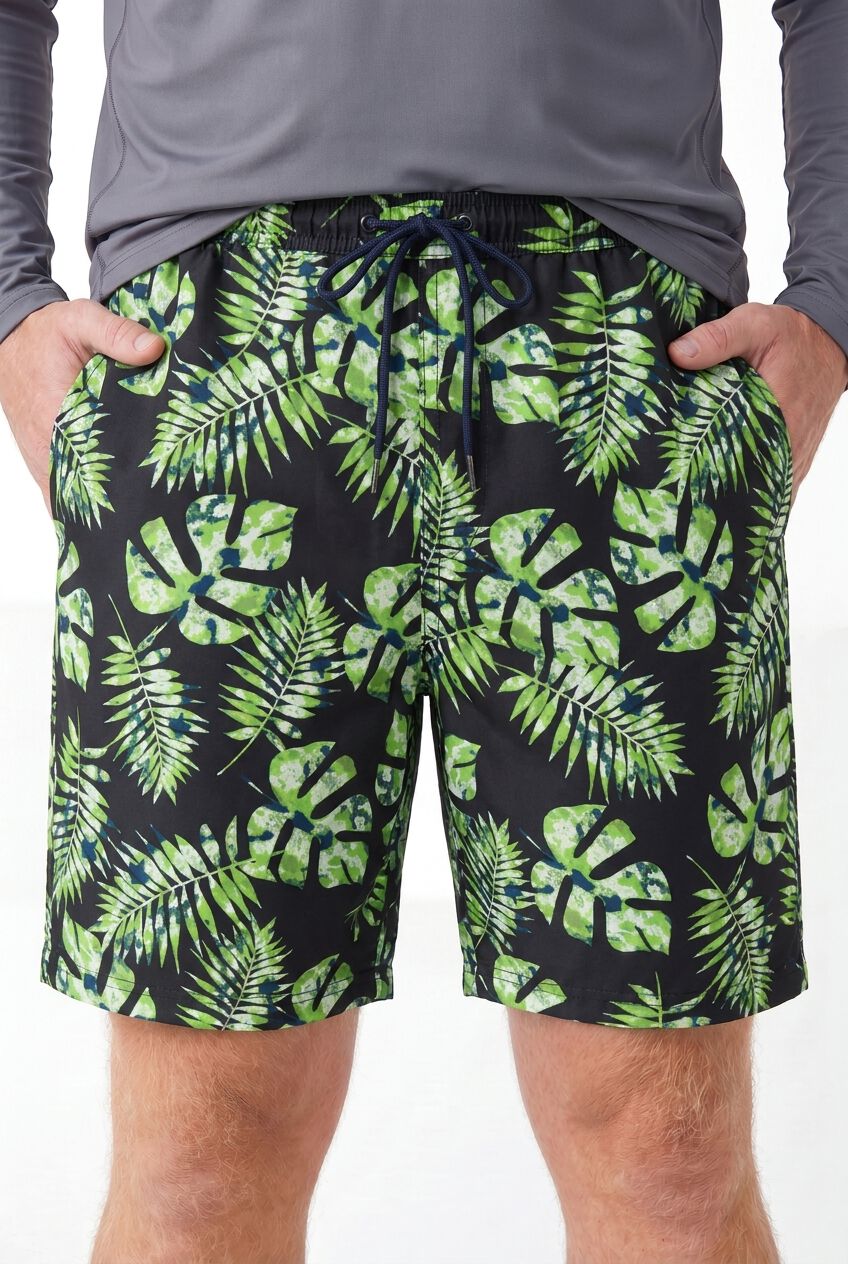 8 inches Swim Trunks with Super Stretch Liner, CAMO LEAF, alternate image number 4