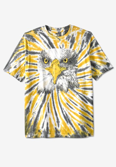 KingSize Men's Big & Tall Tie-Dye Graphic Tee – Relaxed Fit, Cotton Blend, Cool Printed Design