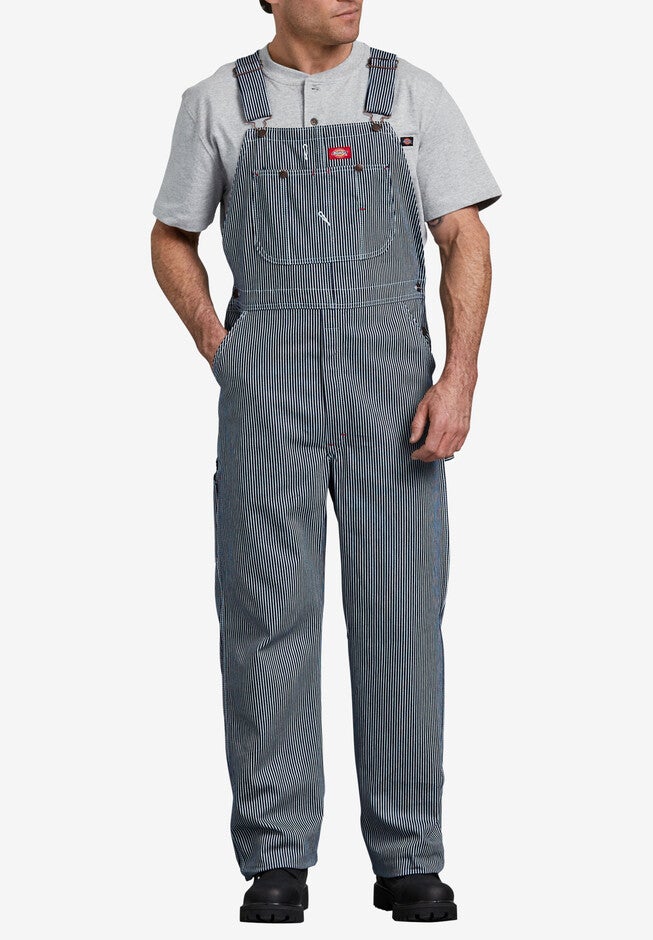 Hickory Stripe Bib Overalls by Dickies®, HICKORY STRIPE, hi-res image number 0