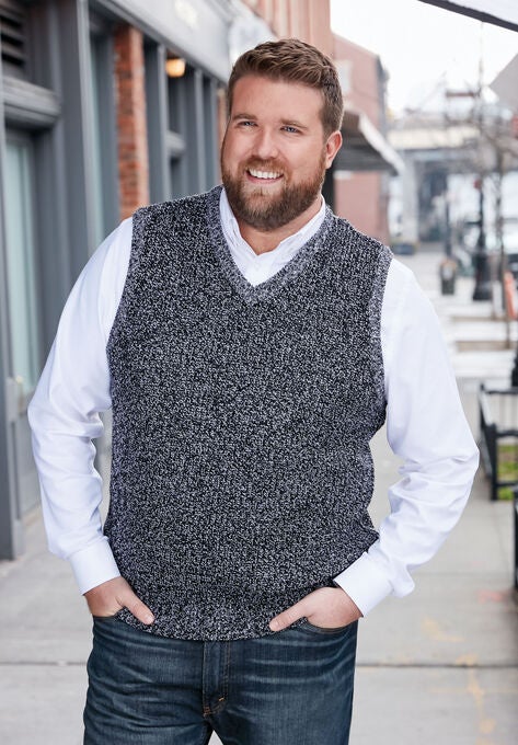Shaker Knit V-Neck Sweater Vest, , alternate image number null