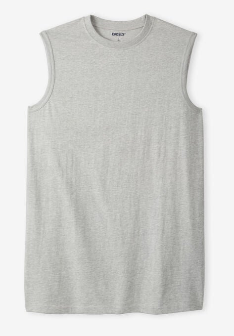 Longer-Length No Pocket Lightweight Muscle, HEATHER GREY, hi-res image number null