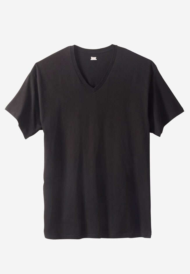 Hanes Stretch Cotton 3-pack V-Neck Undershirt, BLACK, hi-res image number 0