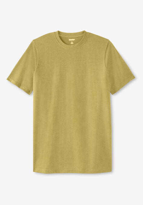 Lightweight Longer-Length Crewneck T-Shirt, HEATHER MUSTARD, hi-res image number null