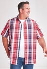 Short-Sleeve Plaid Sport Shirt, , alternate image number null