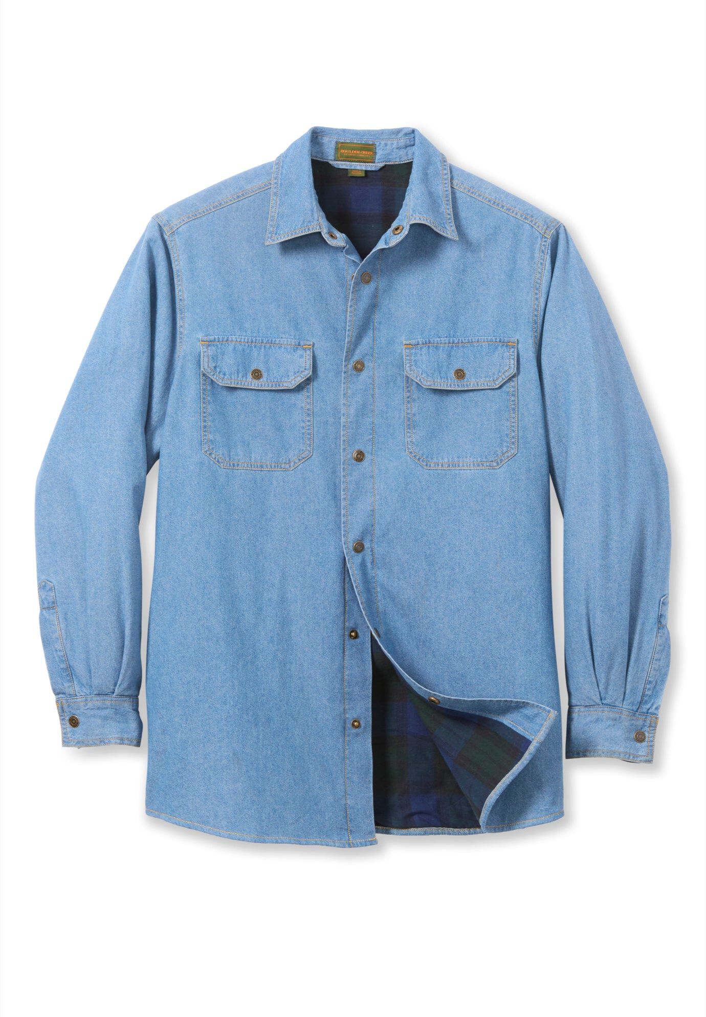 Flannel-Lined Twill Shirt Jacket