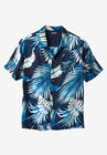 KS Island Printed Rayon Short-Sleeve Shirt, NAVY PALM, hi-res image number null