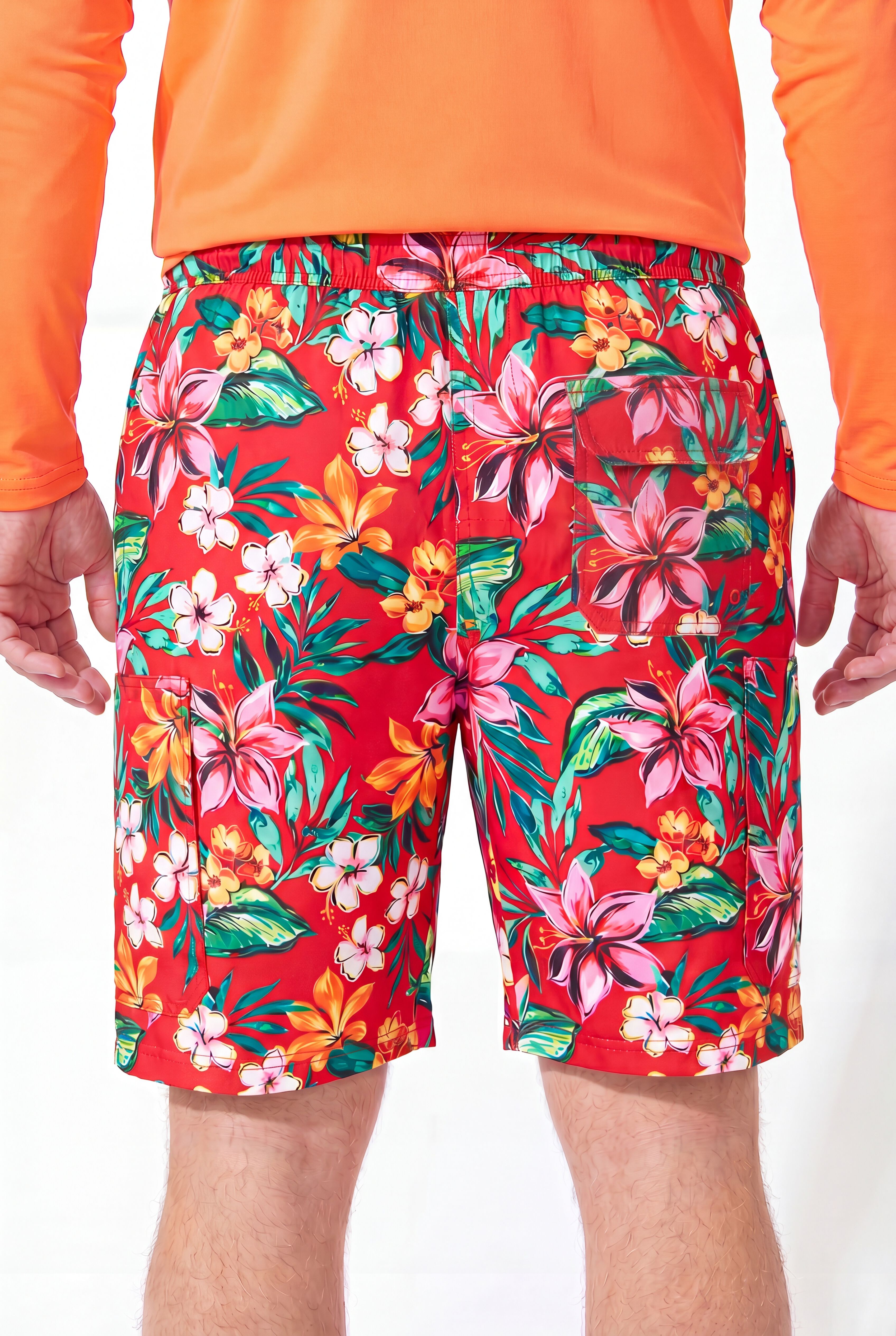 8 inches Cargo Shorts with Super Stretch Liner, RED HAWAII, alternate image number 2
