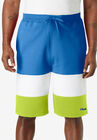 FILA® Colorblock Fleece Shorts, BRIGHT COBALT WHITE LIME, hi-res image number null