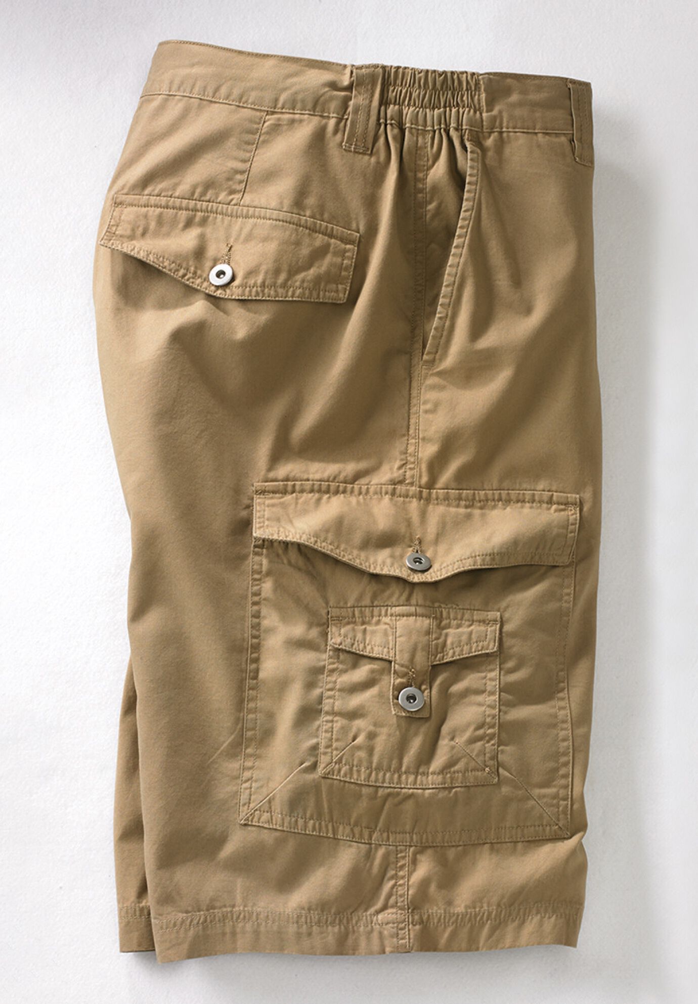 10 inches Side Elastic Canyon Cargo Shorts, DARK KHAKI, alternate image number 2