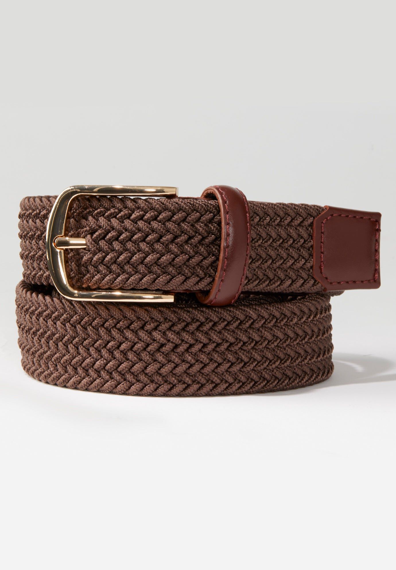 Elastic Braided Belt, BROWN, hi-res image number 0
