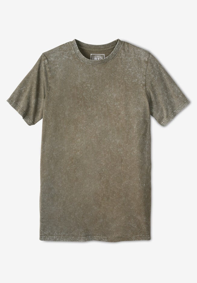 Longer-Length Vintage Shrink-Less Crewneck Tee, VINTAGE OLIVE, hi-res image number null