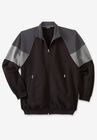 KS Sport™ Wicking Color Block Full Zip Track Jacket, BLACK COLORBLOCK, hi-res image number null