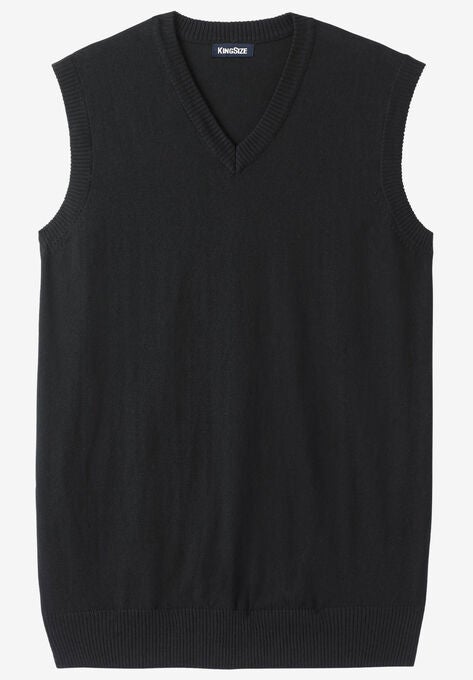 Lightweight V-Neck Sweater Vest, BLACK, hi-res image number null