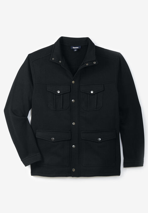 Sweater Fleece Multi-Pocket Jacket, BLACK, hi-res image number null