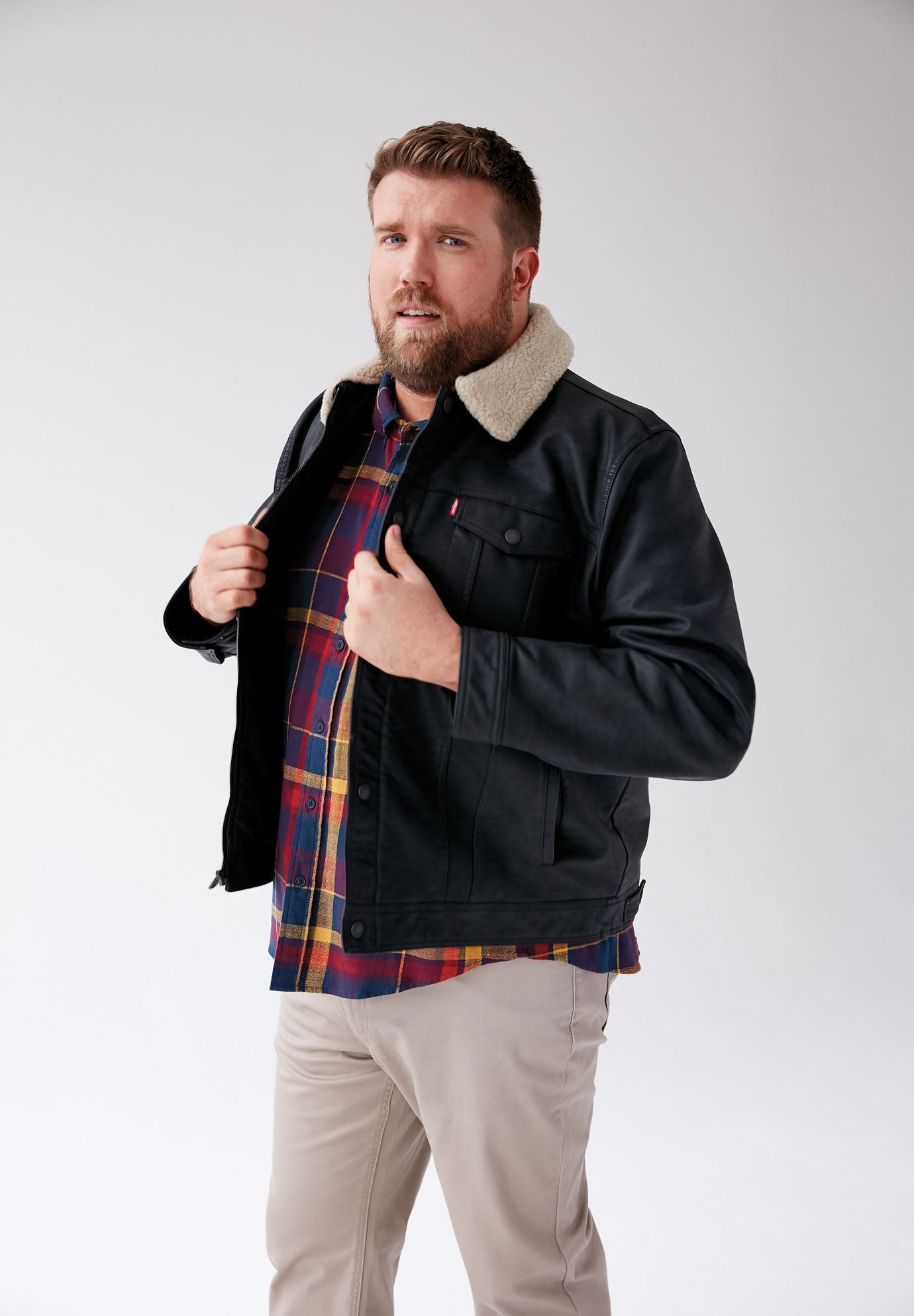 Levi's faux leather trucker jacket clearance