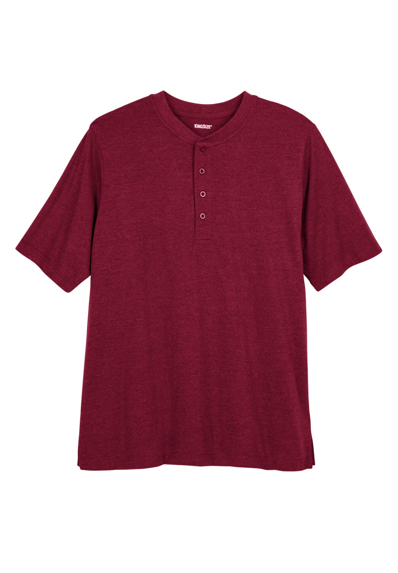 Shrink-Less&trade; Lightweight Henley T-Shirt, RICH BURGUNDY, on-hover image number 1