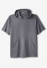 Short-Sleeve Wicking Hoodie, CHARCOAL, hi-res image number null