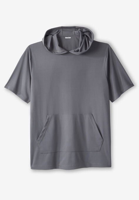 Short-Sleeve Wicking Hoodie, CHARCOAL, hi-res image number null
