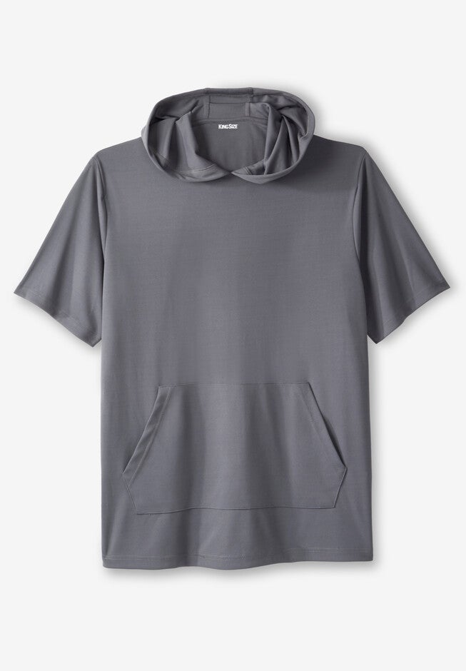 Short-Sleeve Wicking Hoodie, CHARCOAL, hi-res image number null