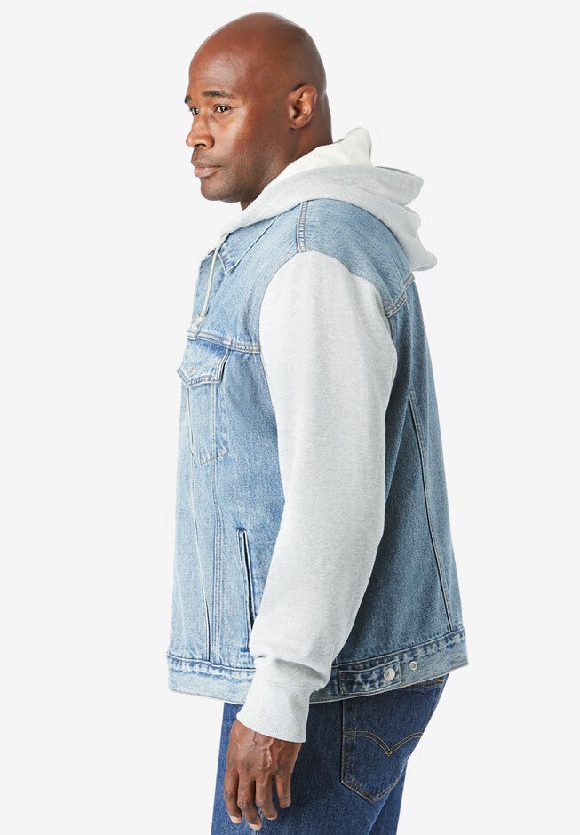 Hybrid Hoodie Trucker Jacket, , alternate image number 2