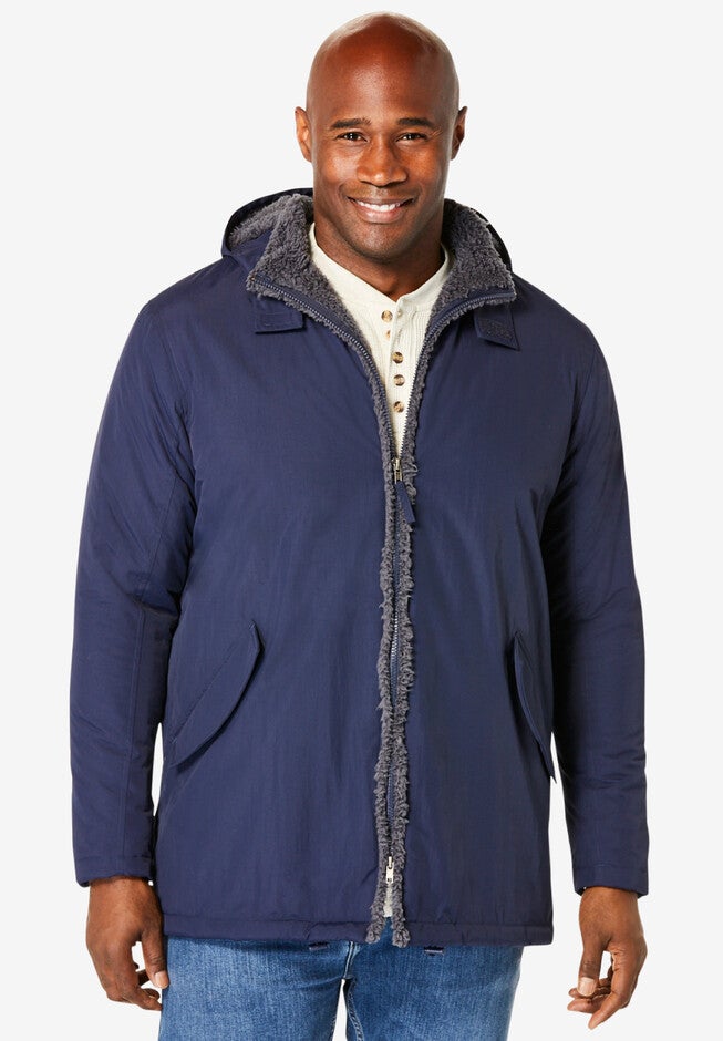 Sherpa-Lined Parka, NAVY, hi-res image number 0
