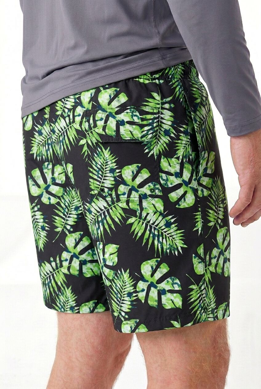 8 inches Swim Trunks with Super Stretch Liner, CAMO LEAF, alternate image number 2