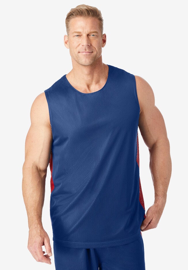 Lightweight Mesh Muscle Tee, MIDNIGHT NAVY RED, hi-res image number null