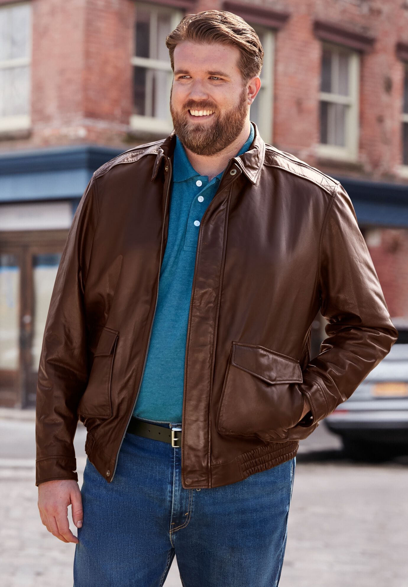 Leather Aviator Bomber, , alternate image number 2