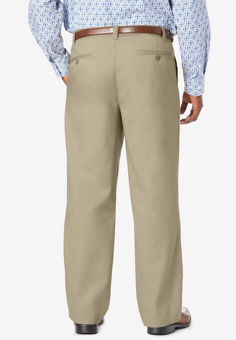 Relaxed Fit Wrinkle-Free Expandable Waist Pleated Pants, , on-hover image number null