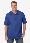 Shrink-Less™ Lightweight Polo T-Shirt, HEATHER NAVY, hi-res image number null