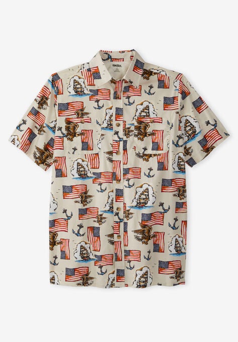 Short Sleeve American Sport Shirt, NAUTICAL FLAG, hi-res image number null