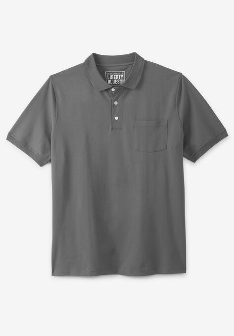 Liberty Blues™ Shrink-Less™ Pocket Piqué Polo Shirt, HEATHER SLATE, hi-res image number null