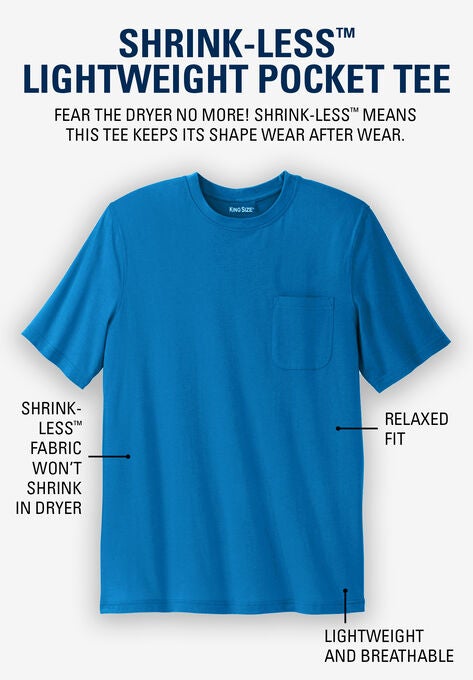 Shrink-Less™ Lightweight Pocket Crewneck T-Shirt, , on-hover image number null