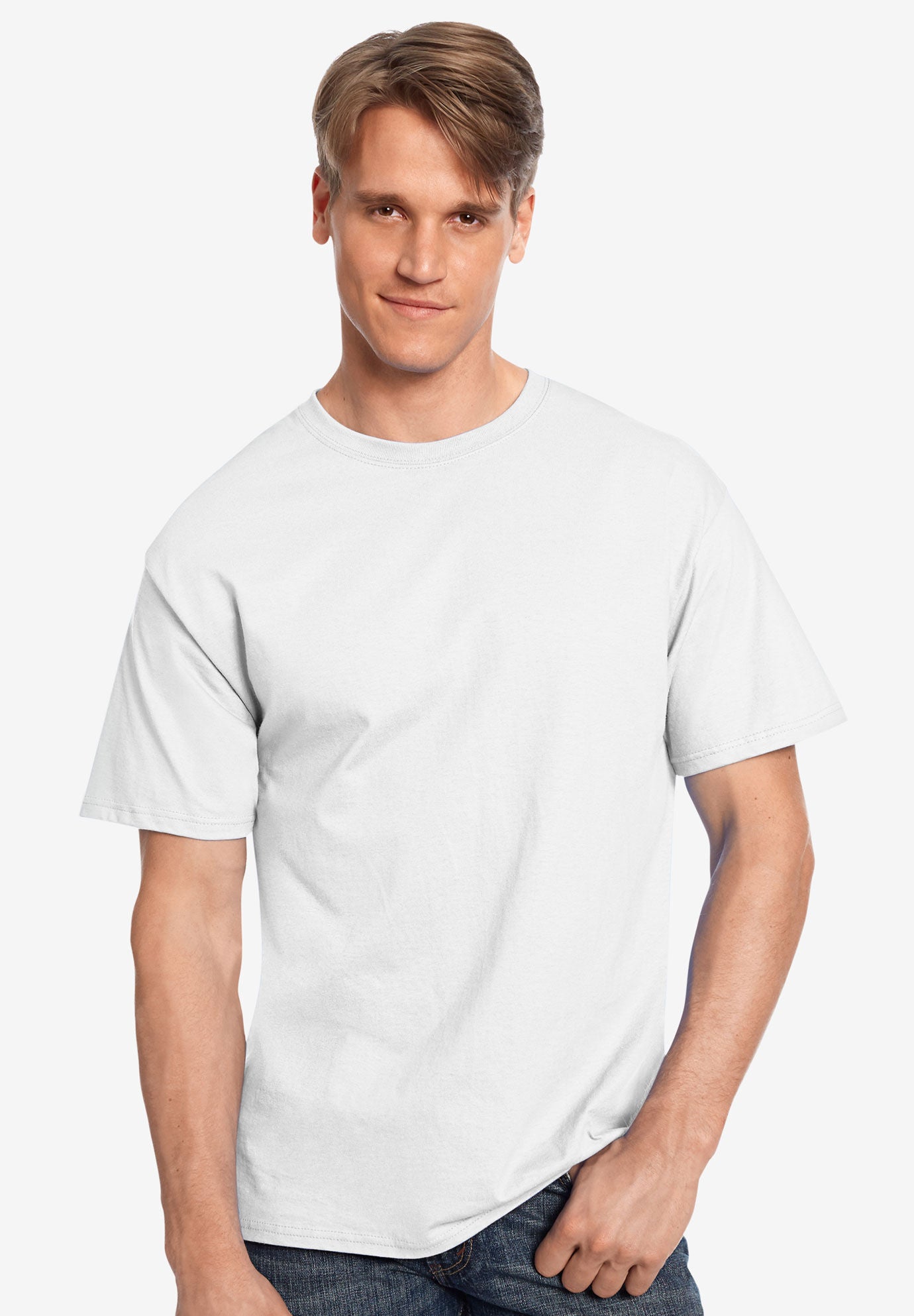 Hanes&reg; Tagless &reg; T-Shirt, WHITE, hi-res image number 0