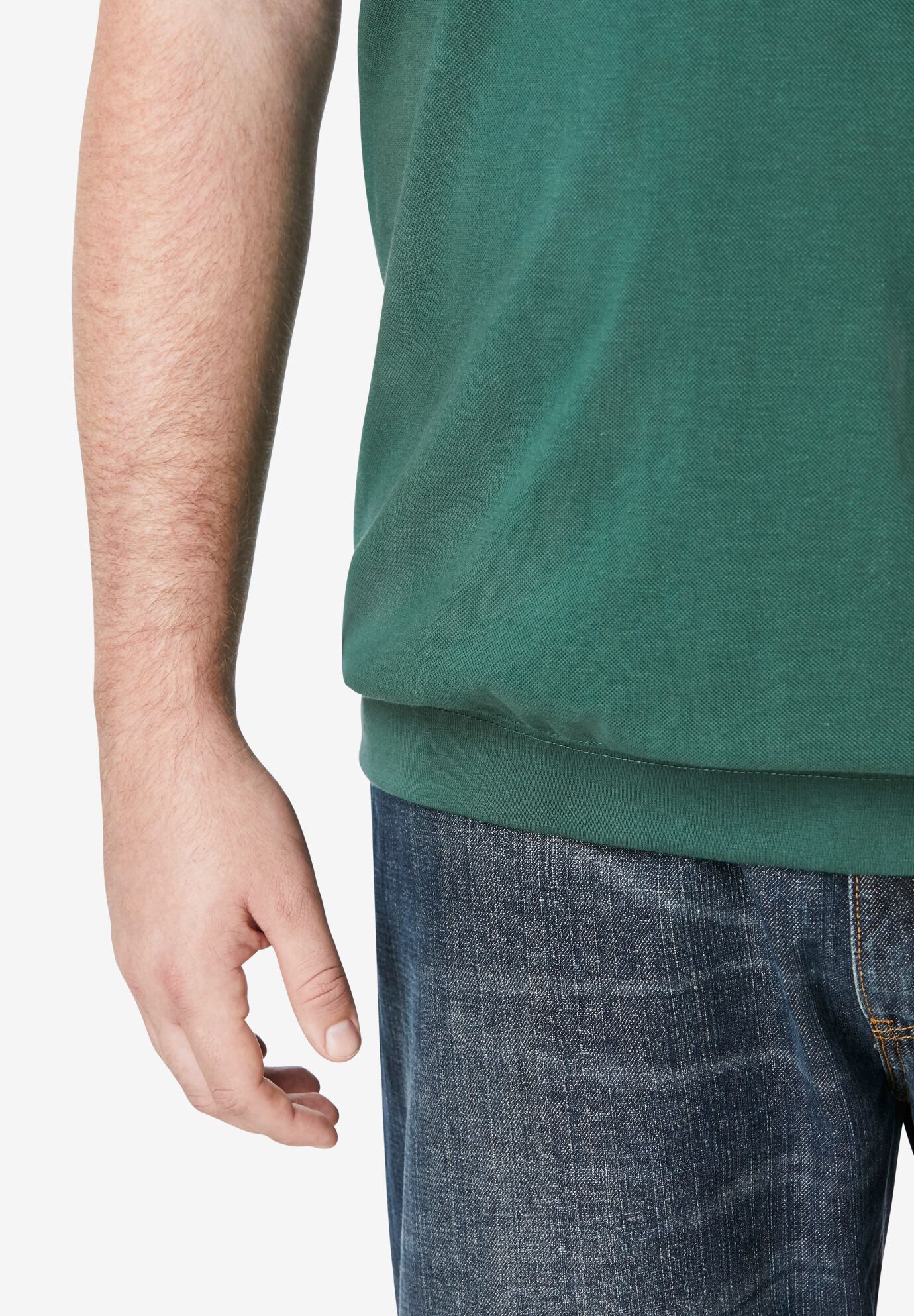 No Tuck Pocket Shrink-Less&trade; Cotton Polo Shirt, , alternate image number 3