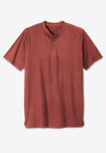 Boulder Creek® Heavyweight Longer-Length Short-Sleeve Henley Shirt, DESERT RED, hi-res image number null