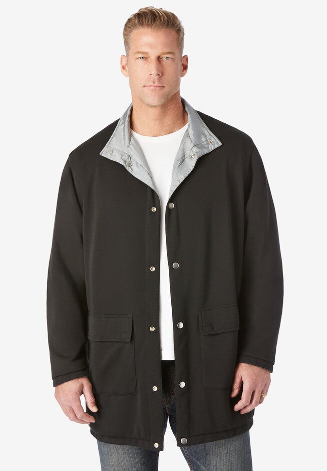 Reversible fleece nylon jacket, BLACK GUNMETAL, hi-res image number 0