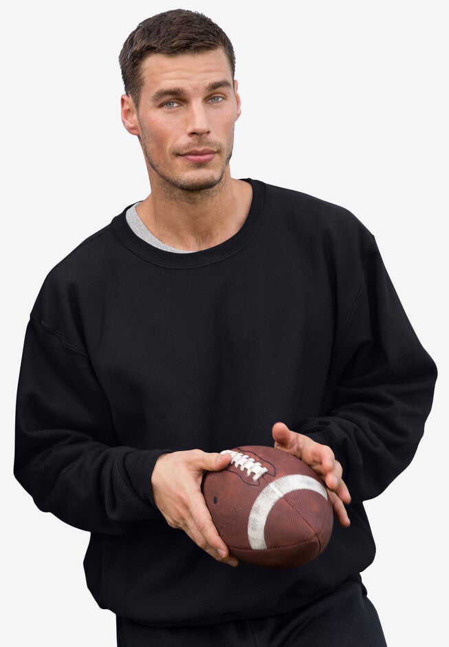 Hanes® Reverse Weave Crewneck, BLACK, hi-res image number null