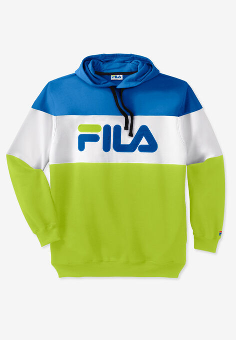 FILA® Colorblock Fleece Hoodie, BRIGHT COBALT WHITE LIME, hi-res image number null