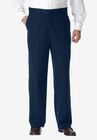 KS Signature No Hassle® Classic Fit Expandable Waist Plain Front Dress Pants, NAVY, hi-res image number null