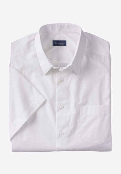 KS Signature No Hassle® Short-Sleeve Dress Shirt, WHITE, hi-res image number null