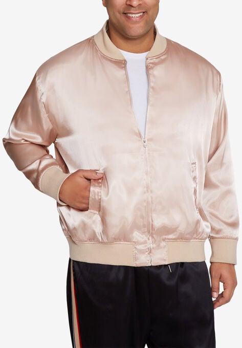 Satin Bomber Jacket, TAUPE, hi-res image number null