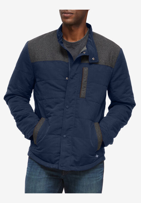 Clemson Quilted Shirt Jacket, NAVY, hi-res image number null