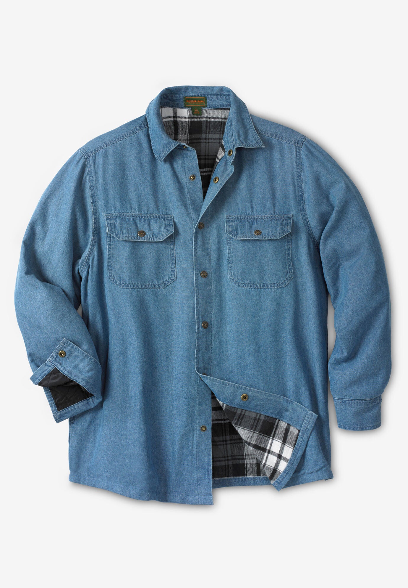 Lined denim shirt jacket clearance