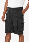 Fleece 10" Cargo Shorts, BLACK WHITE MARL, hi-res image number null