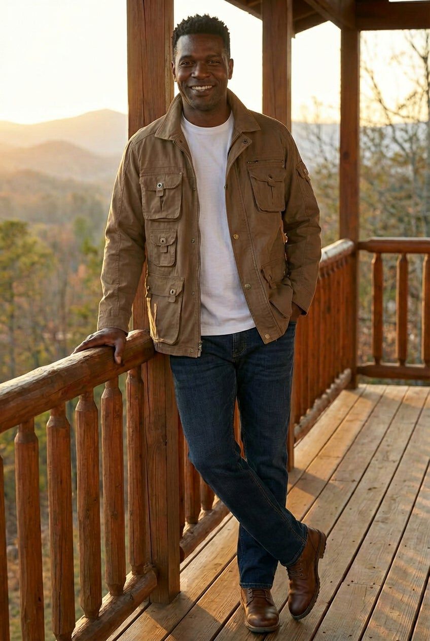 9 Pocket Twill Utility Jacket, MAPLE BROWN, hi-res image number 0