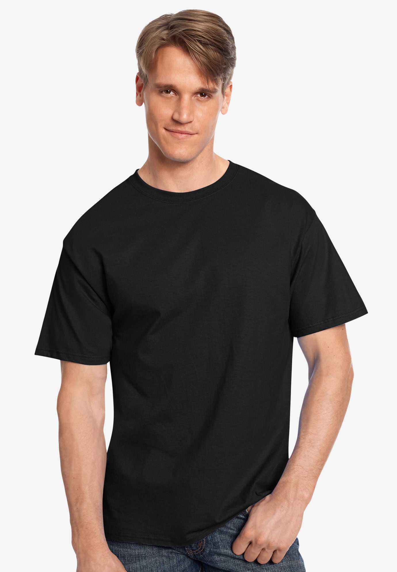 Hanes® Tagless ® T-Shirt, BLACK, hi-res image number 0