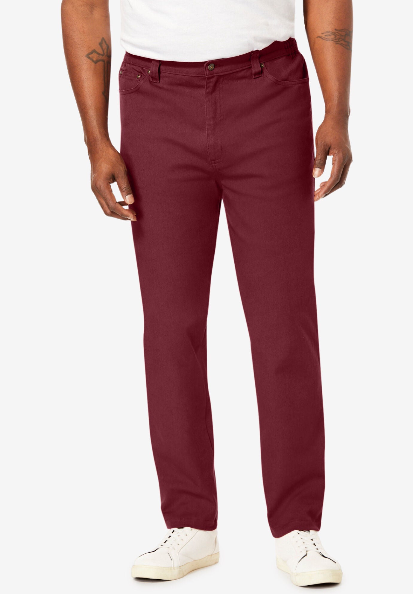 Flex Denim Jeans, BURGUNDY, alternate image number 3